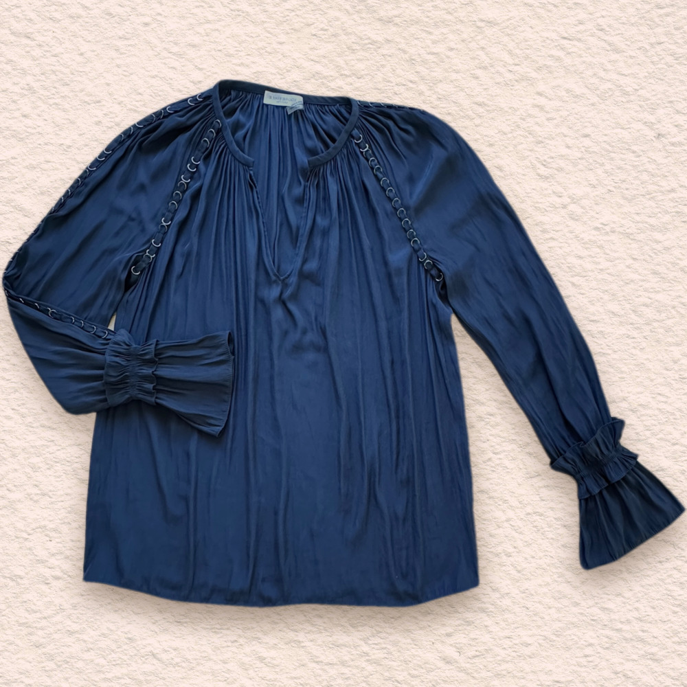 Ramy Brook Long Sleeved Blouse-Line‎ of rings arm and shoulder Detailing XS /TP
